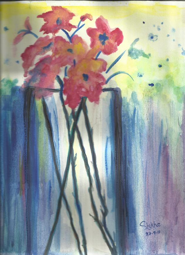 Pretty flowers using watercolors